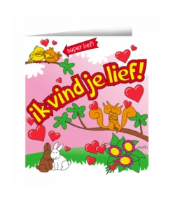 Wenskaart - Ik Vind Je Lief Cartoon