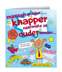 Wenskaart - Mannen Worden Knapper Cartoon