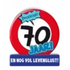 Wenskaart Verkeersbord 70 Jaar -Griezels Glans Winkel wenskaart verkeersbord 70 jaar