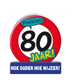 Wenskaart Verkeersbord 80 Jaar