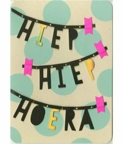 XL Verjaardagskaart Hiep Hiep Hoera Slinger