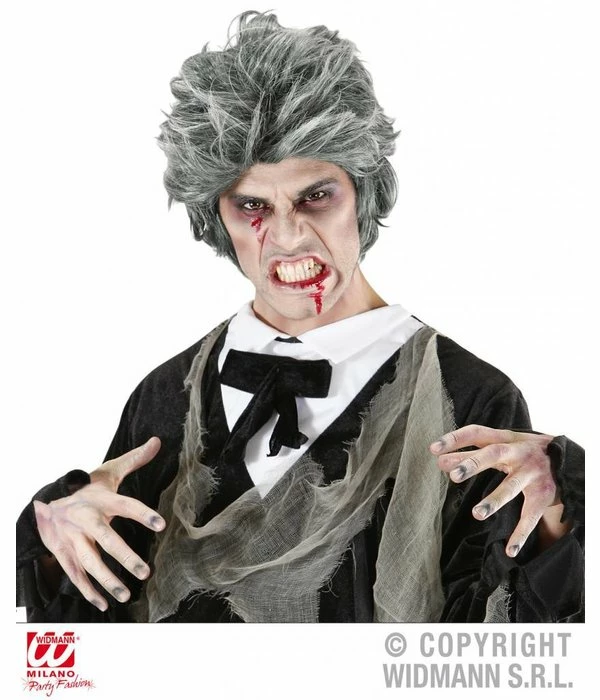 Zombie Pruik Grijs 3 Zombie Pruik Grijs